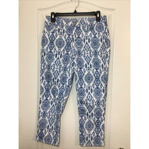 Chico’s So Slimming Girlfriend Diamond-Print Crop Pants, Sz 00 (26.5 X 2…